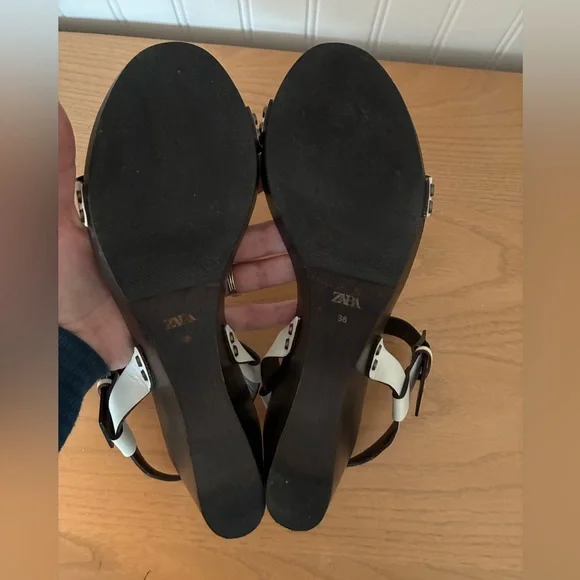 Zara women’s white 3” heeled strappy sandals in size EU 38 (US 7.5) - Picture 10 of 10